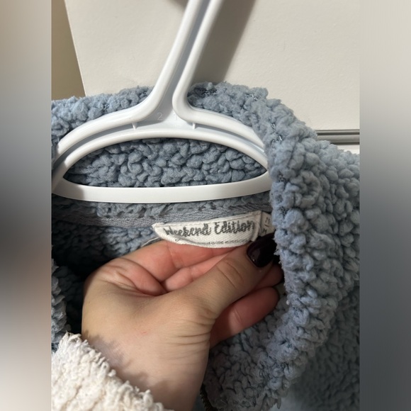 Blue fuzzy quarter zip sweater Urban Weekend Edition - Picture 3 of 5